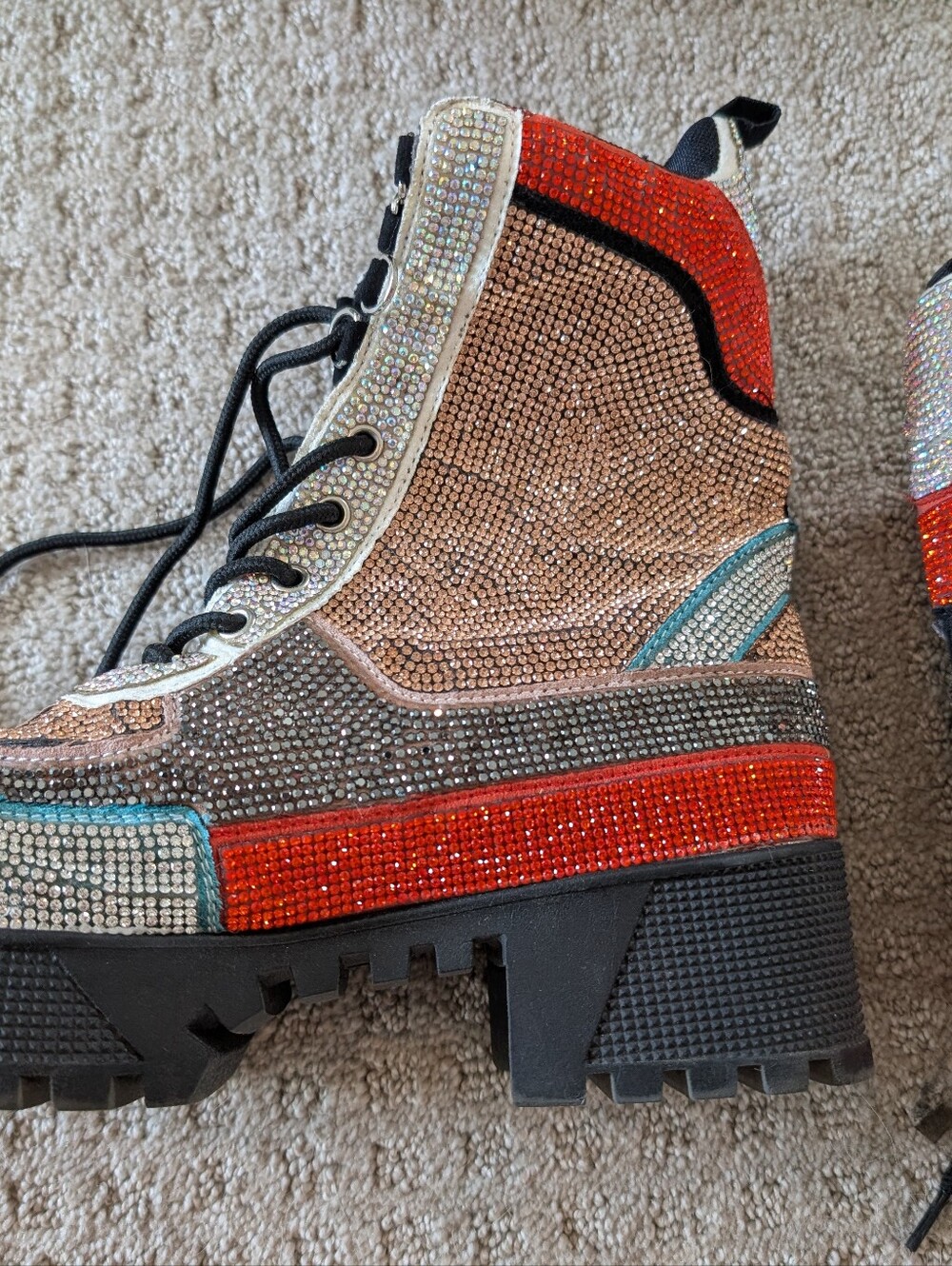 Cape Robbin Rhinestone Combat Boots - Picture 10 of 10